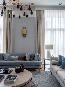 Фото интерьера гостиной пентхауса в американском стиле 