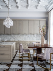 Фото интерьера кухни пентхауса в американском стиле