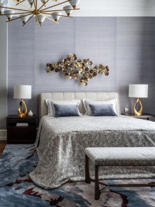 Фото интерьера спальни пентхауса в американском стиле 