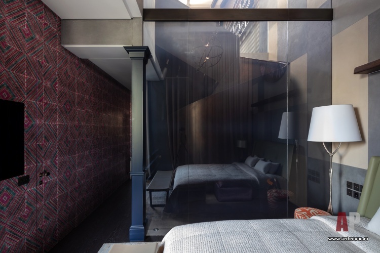 Фото интерьера спальни квартиры в стиле лофт 