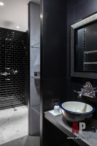 Фото интерьера гостевого санузла квартиры в стиле лофт