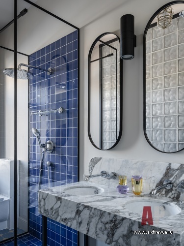 Фото интерьера гостевого санузла пентхауса в стиле лофт