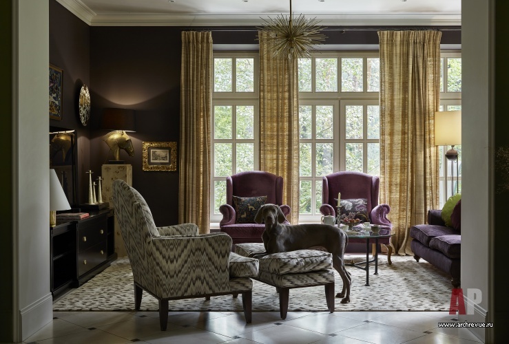 Фото интерьера зоны отдыха дома в стиле неоклассика