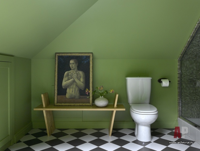 Фото интерьера гостевого санузла дома в стиле неоклассика