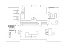 План мансардного этажа трехэтажного дома после реконструкции. Общая площадь - 450 кв. м.
