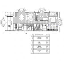 План трехкомнатной квартиры в новом доме в Сокольниках. Общая площадь - 160 кв. м.