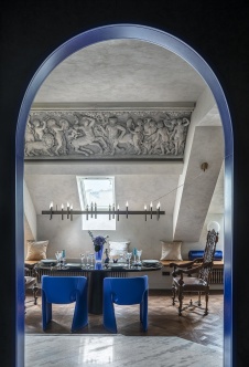 Фото интерьера столовой квартиры в стиле фьюжн 