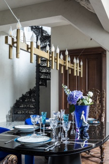 Фото интерьера столовой квартиры в стиле фьюжн 