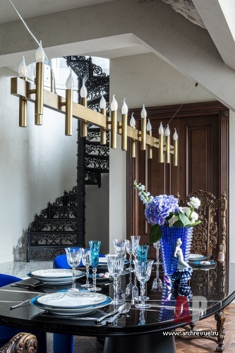 Фото интерьера столовой квартиры в стиле фьюжн 