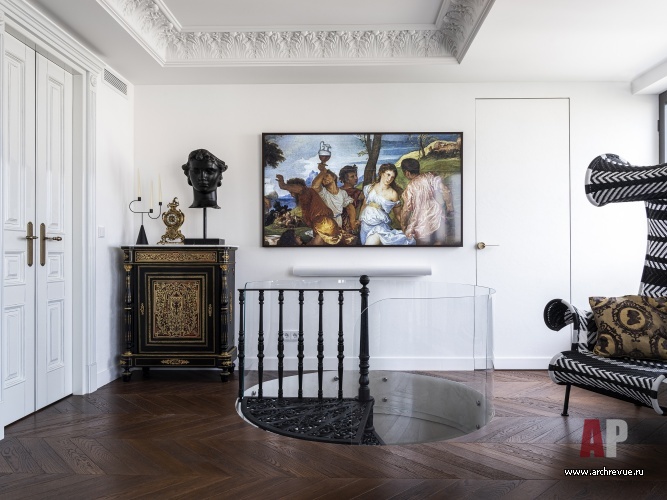 Фото интерьера гостиной квартиры в стиле фьюжн 