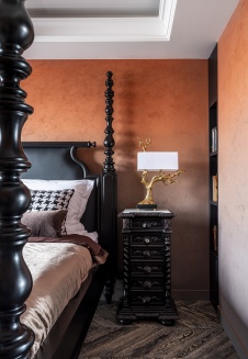 Фото интерьера спальни квартиры в стиле фьюжн