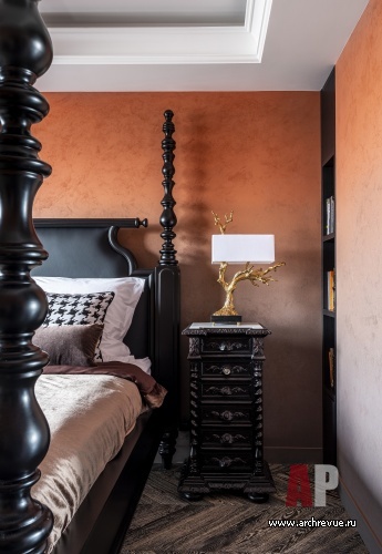 Фото интерьера спальни квартиры в стиле фьюжн