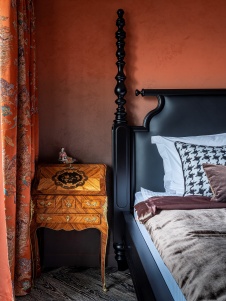 Фото интерьера спальни квартиры в стиле фьюжн 