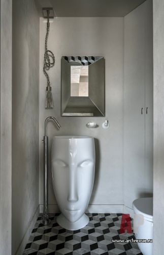 Фото интерьера гостевого санузла квартиры в стиле фьюжн