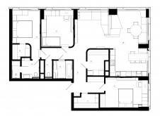 Планировка семейной квартиры в ЖК «Небо». Общая площадь – 133 кв. м.