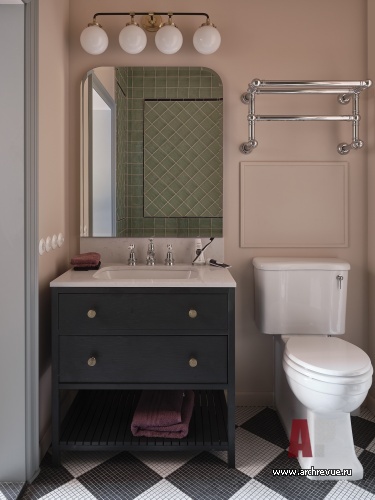 Фото интерьера санузла квартиры в английском стиле