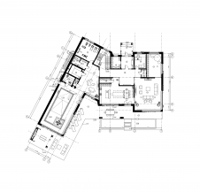 Первый этаж двухэтажного дома в стиле современного шале. Общая площадь – 1200 кв. м.