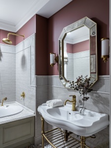 Фото интерьера санузла дома в стиле фьюжн