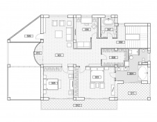 План третьего этажа четырехэтажного дома в Сочи. Общая площадь с террасами - 720 кв. м.