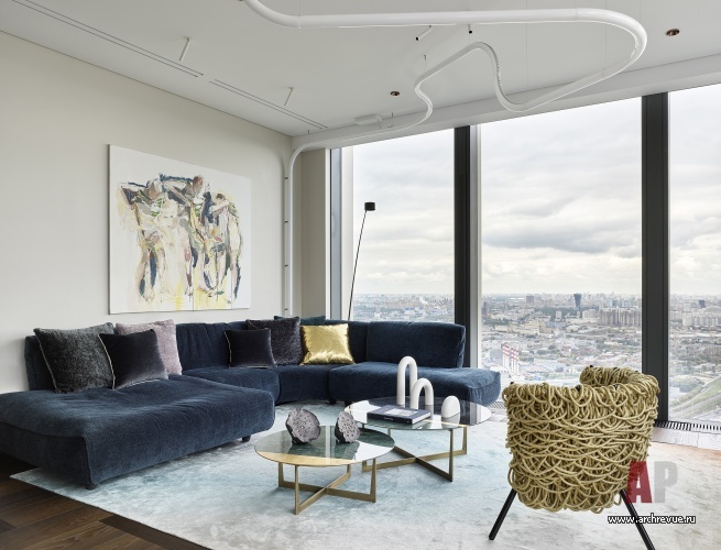 Фото интерьера гостиной квартиры в стиле минимализм