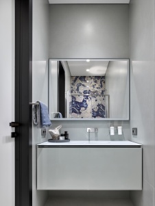 Фото интерьера санузла квартиры в стиле минимализм