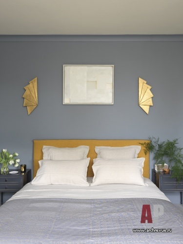 Фото интерьера спальни квартиры в стиле фьюжн 