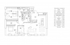 План объединения двух квартир в одну. Общая площадь – 159 кв. м.