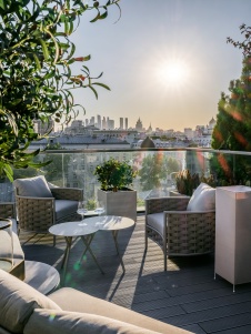 Фото интерьера террасы пентхауса в стиле фьюжн 