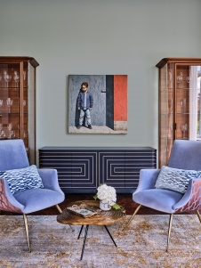 Фото интерьера гостиной дома в стиле фьюжн