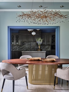 Фото интерьера столовой дома в стиле фьюжн 