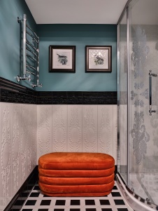 Фото интерьера гостевого санузла дома в стиле фьюжн