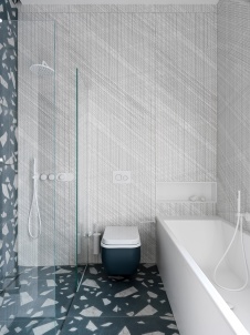 Фото интерьера ванной комнаты квартиры в стиле минимализм 