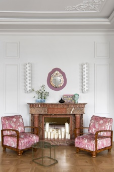 Фото интерьера каминной квартиры в стиле фьюжн 