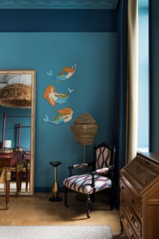 Фото интерьера спальни квартиры в стиле фьюжн 