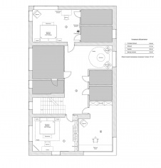 План второго этажа двухэтажного дома в коттеджном поселке «Клуб 2071» (проект архитектора Сергея Скуратова).