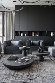 Фото интерьера гостиной квартиры в стиле минимализм 