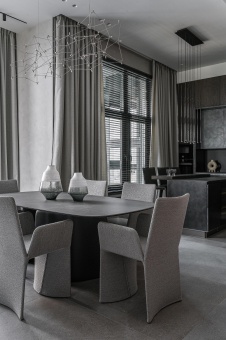 Фото интерьера столовой квартиры в стиле минимализм 