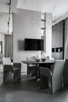 Фото интерьера столовой квартиры в стиле минимализм 