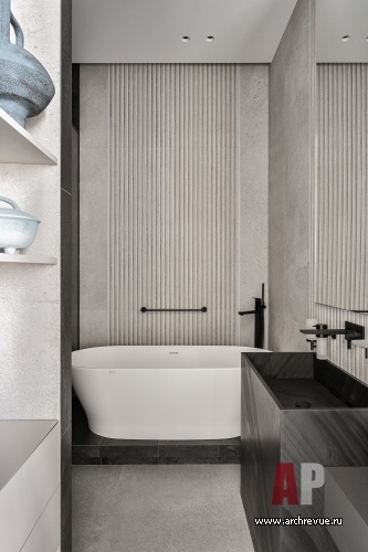 Фото интерьера ванной квартиры в стиле минимализм 