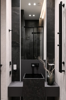 Фото интерьера гостевого санузла квартиры в стиле минимализм 