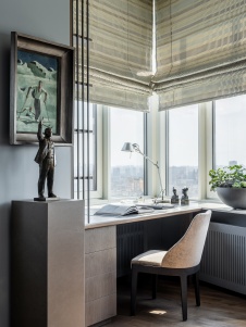 Фото интерьера кабинета пентхауса в стиле фьюжн