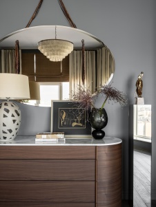 Фото интерьера спальни пентхауса в стиле фьюжн