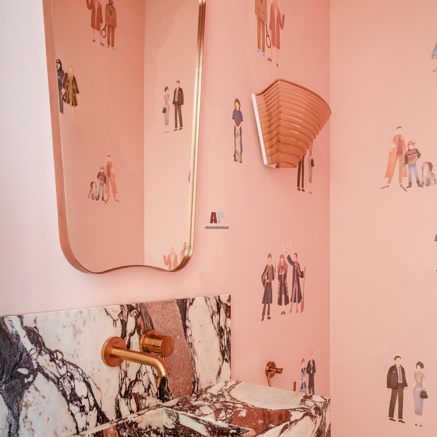 Фото интерьера гостевого санузла квартиры в стиле фьюжн