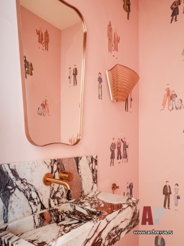 Фото интерьера гостевого санузла квартиры в стиле фьюжн