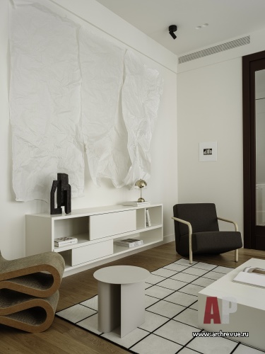 Фото интерьера гостиной квартиры в стиле минимализм 