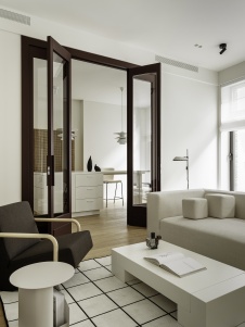 Фото интерьера гостиной квартиры в стиле минимализм 