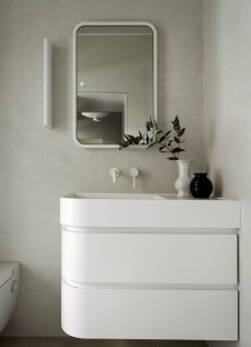 Фото интерьера санузла квартиры в стиле минимализм 