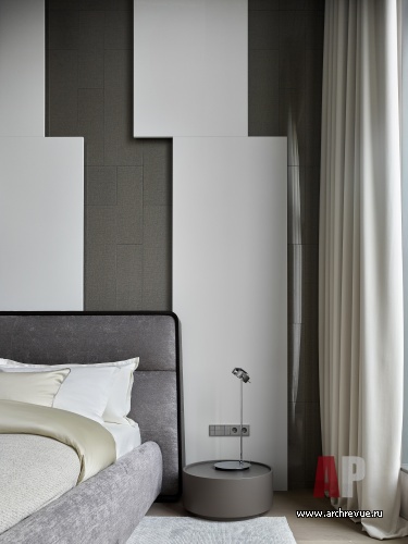 Фото интерьера спальни пентхауса в стиле минимализм