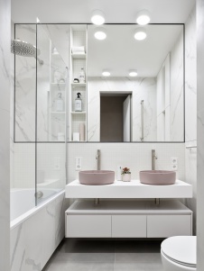 Фото интерьера санузла пентхауса в стиле минимализм