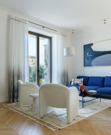 Фото интерьера гостиной квартиры в стиле фьюжн